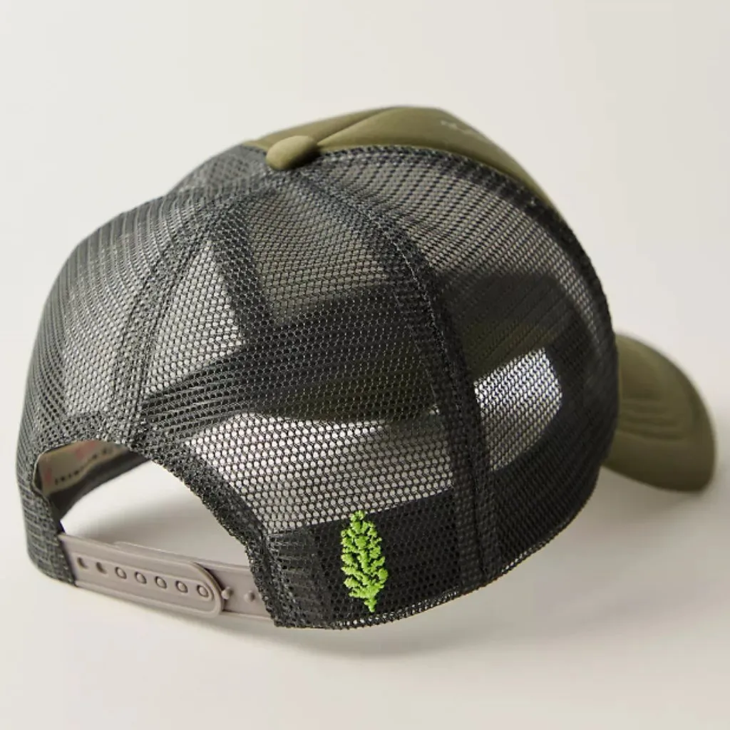NWT Free People Trail Runner Trucker Hat in Olive - Image 3
