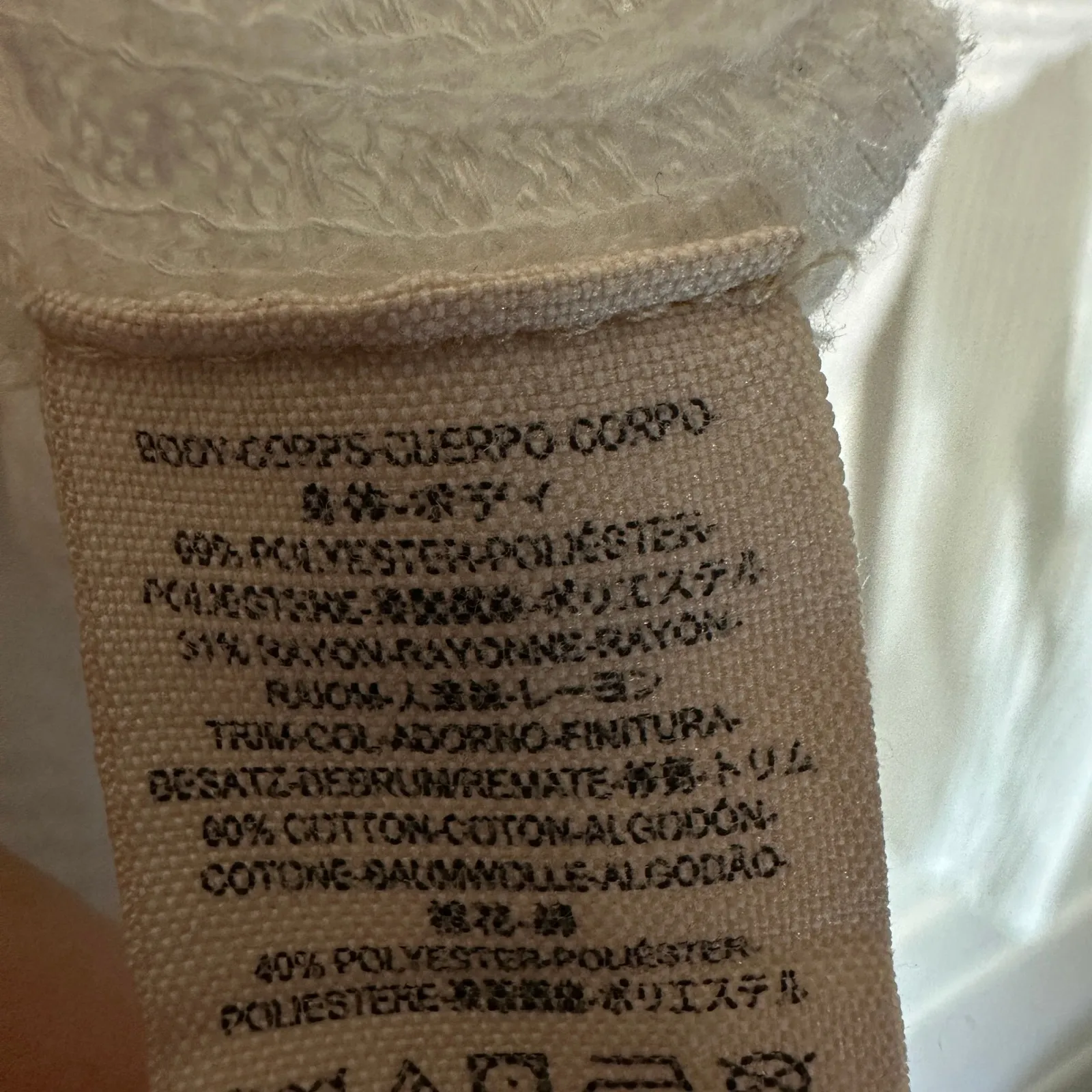 Free People Must Have Thermal Henley Top Womens M Waffle Knit Drape White Raglan - Image 5