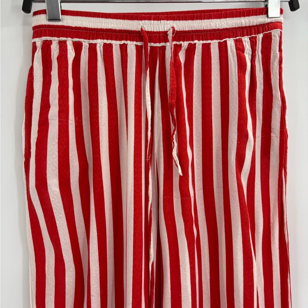 Free People Pajama Set shiny nights striped womens Red White lightweight size xs - Image 11