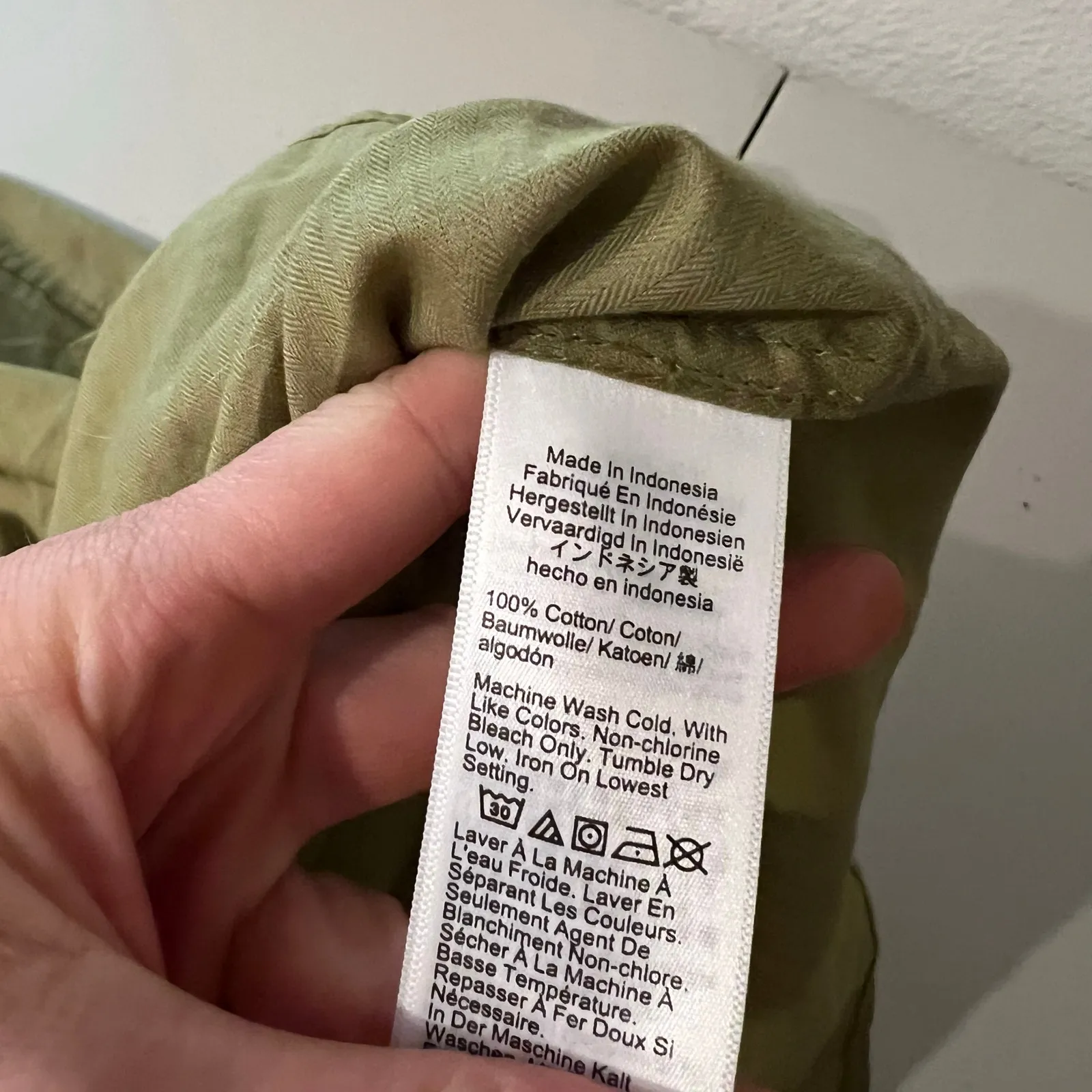 J.Crew Sage Green 100% Cotton Button Down 3/4 Sleeve Oversized Shirt Size Small - Image 8