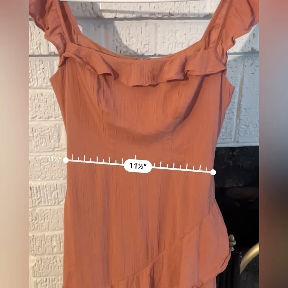 New B. Smart Women's Cinnamon Color Square Neck Ruffle Mini Dress Size XS - Image 8