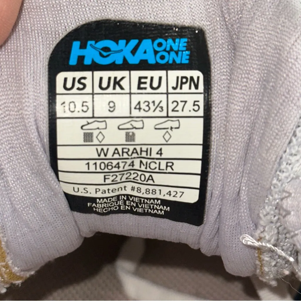 Hoka One Womens Size 10.5 Nimbus Cloud Lunar Rock Arahi 4 Running Shoes Sneakers - Image 10