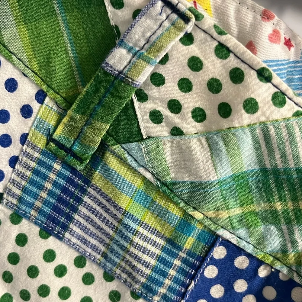 Shorts Patch Polka Dot Plaid Womens 3 Cotton Arizona Jean Company Green Blue - Image 5