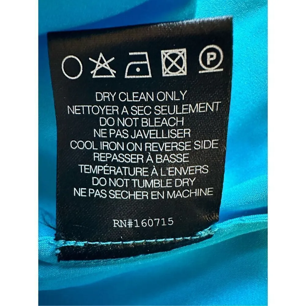 Retrofete SER.O.YA Karry Silk Shirt Turquoise Size Small Blue - Image 8