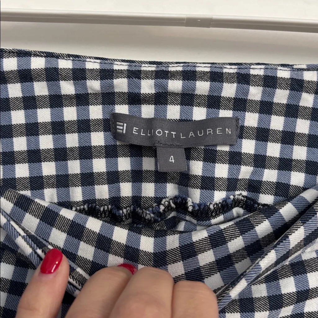 Elliott Lauren Black and White Checkered Cropped Pants Size 4 - Image 3
