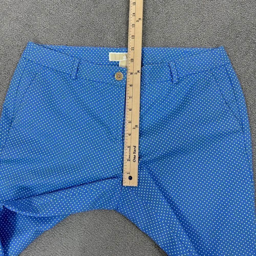 Michael Michael Kors Polkadot Crop Chino Pants Blue White 10 Cotton Twill Blue - Image 14