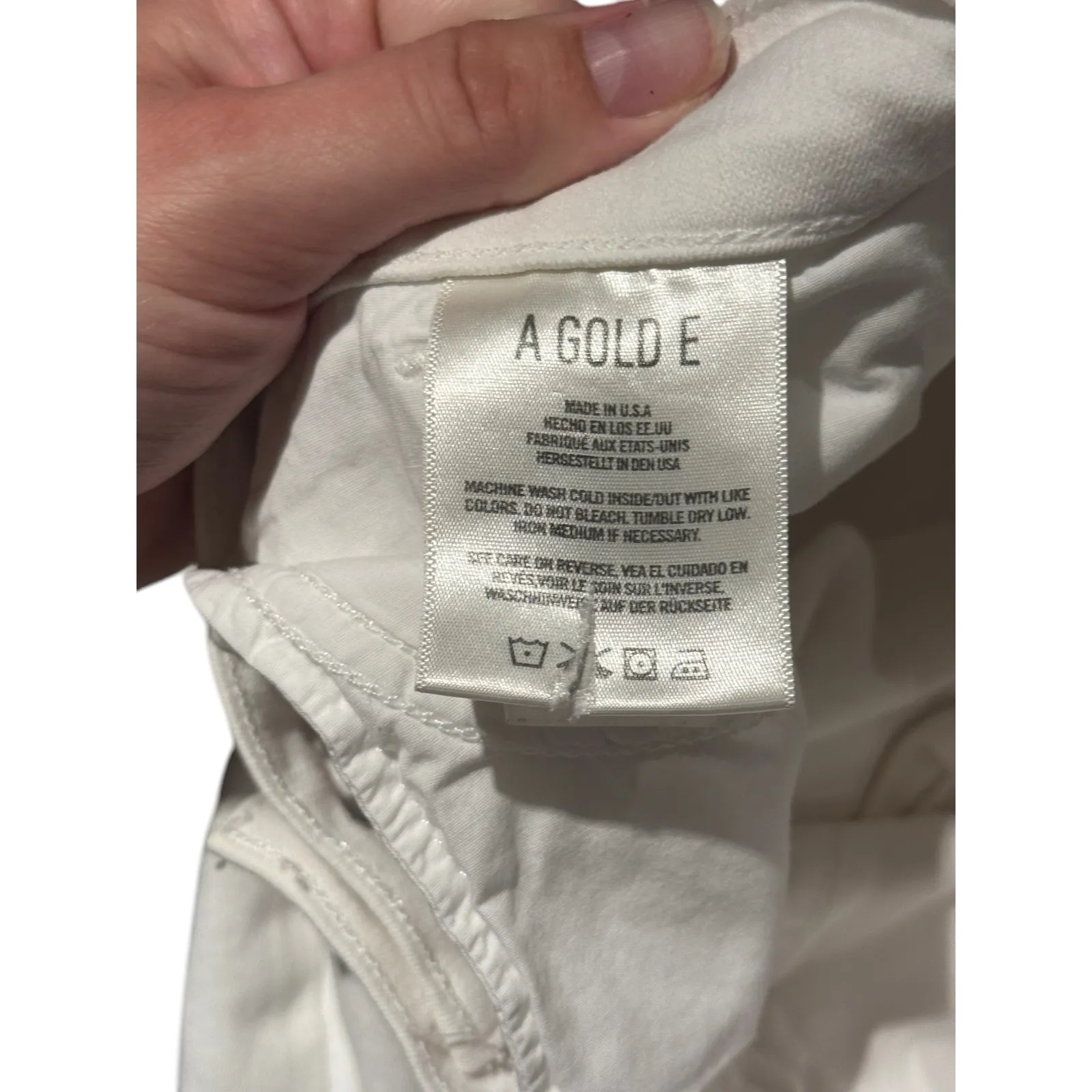 AGOLDE‎ Sophie Crop in Shoreline Destruct Distressed White Summer Size 28 - Image 4