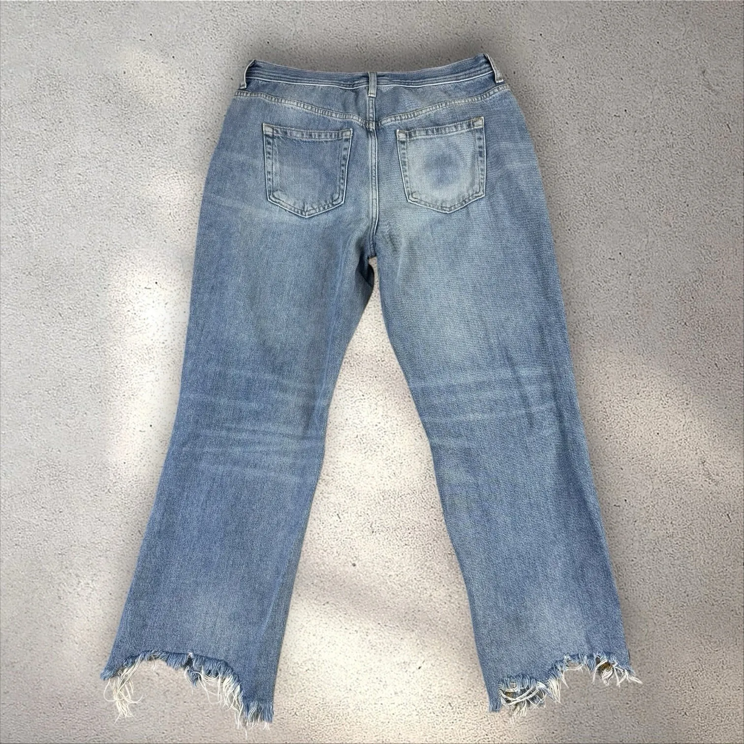 We the Free People Jeans Womens 31 Maggie Straight Mid Rise‎ Crop Distressed - Image 4