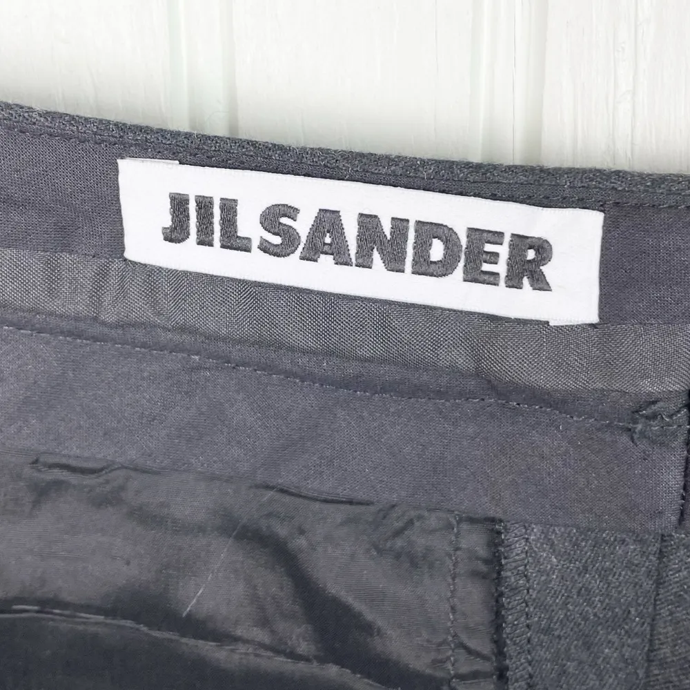 Jil Sander Women's Dark Grey Wool Blend Career Pants Trousers Size 40 US Size 8 - Image 4