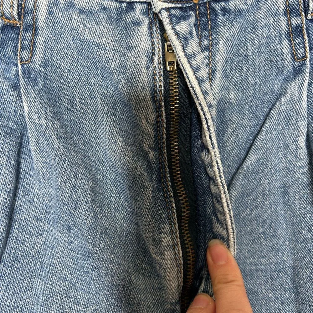 Vintage dark wash high waisted straight leg relaxed fit jeans 90s 1990s y2k - Image 6