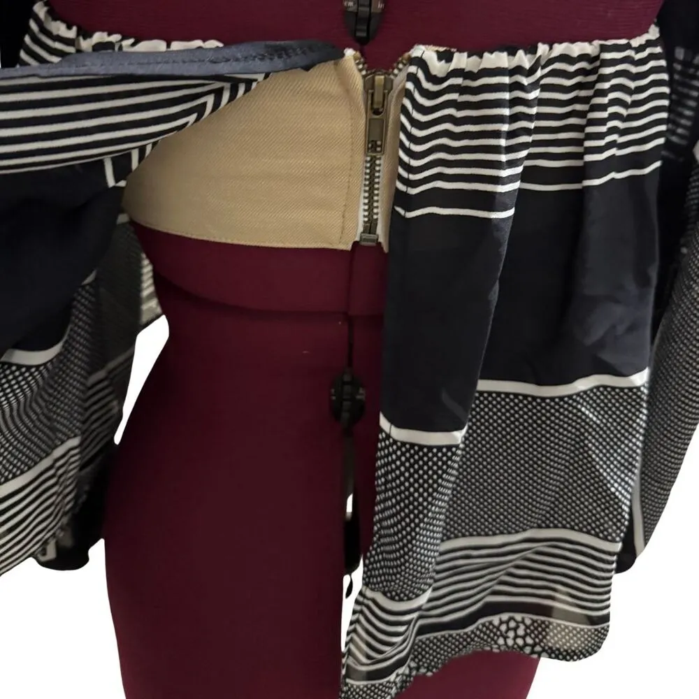 STONE COLD FOX Off the Shoulder Idaho Blouse Geometric Black White EUC Small - Image 6