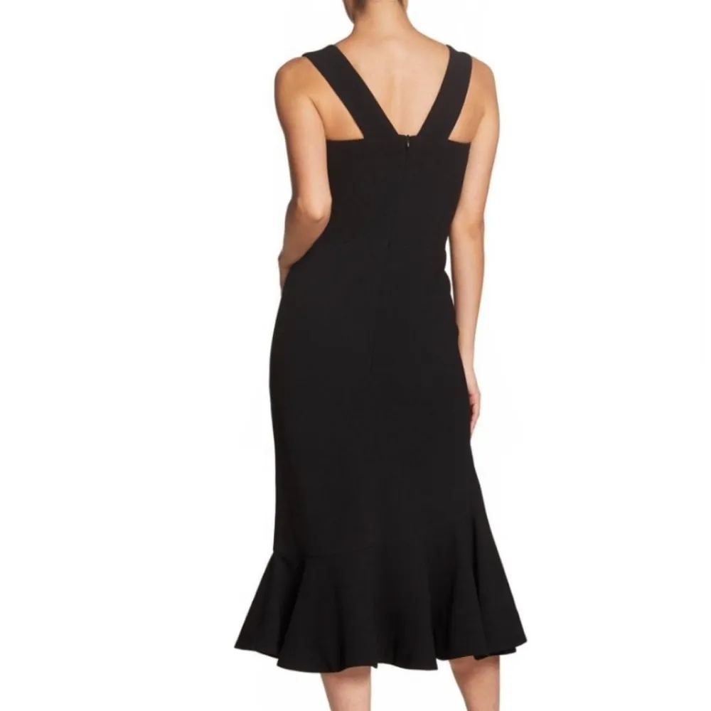 Dress the Population Monica Tea Length Trumpet Dress Black Large - Image 3