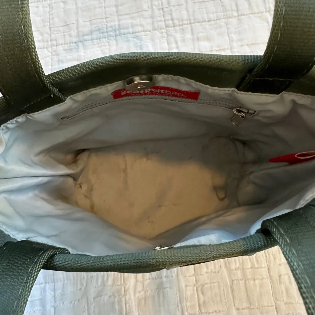 Vintage Harvey’s The Original Seatbelt Tote Bag Dark Green - Image 4