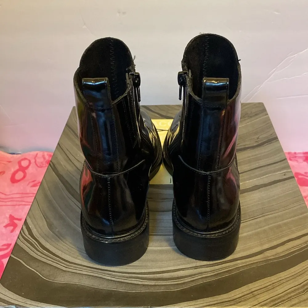 Jeffrey Campbell DAMON-Z Black Silver Chain Combat Ankle Dress Booties Sz 6 - Image 5