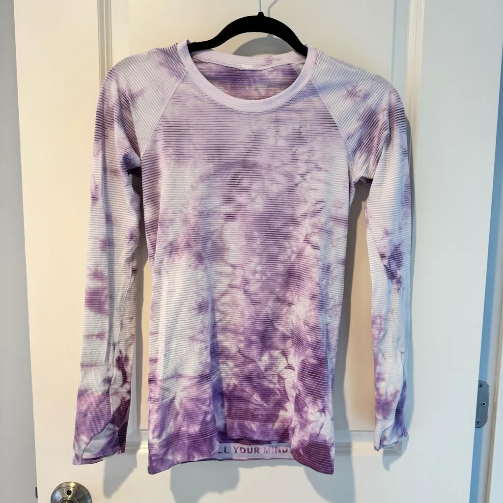 Lululemon Swiftly Tech Long Sleeve Shirt 2.0 Shibori Stripe Wisteria Purple - Image 4