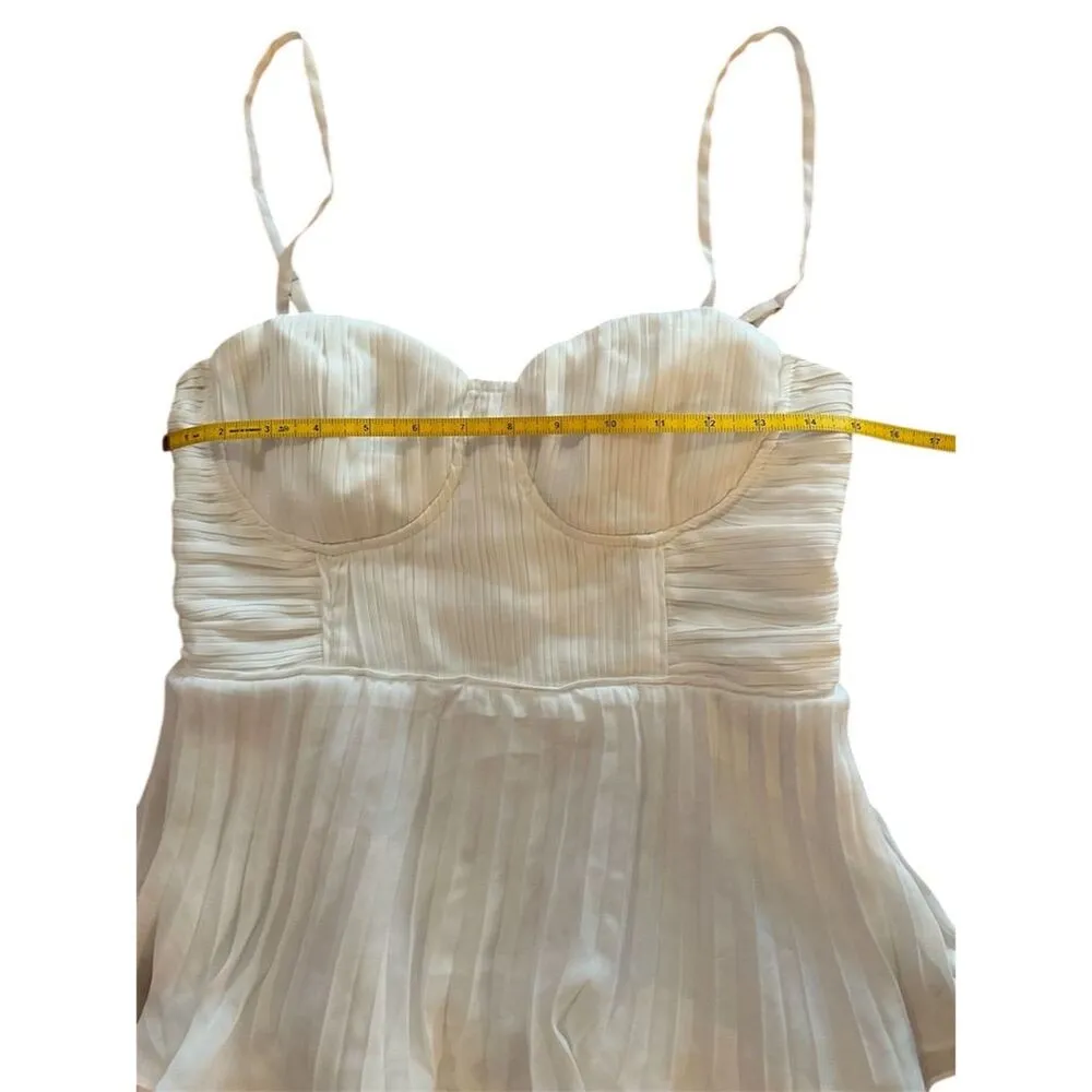 Lulus Women's Cascading Crush Tiered Bustier Midi Dress Size M Formal White - Image 7