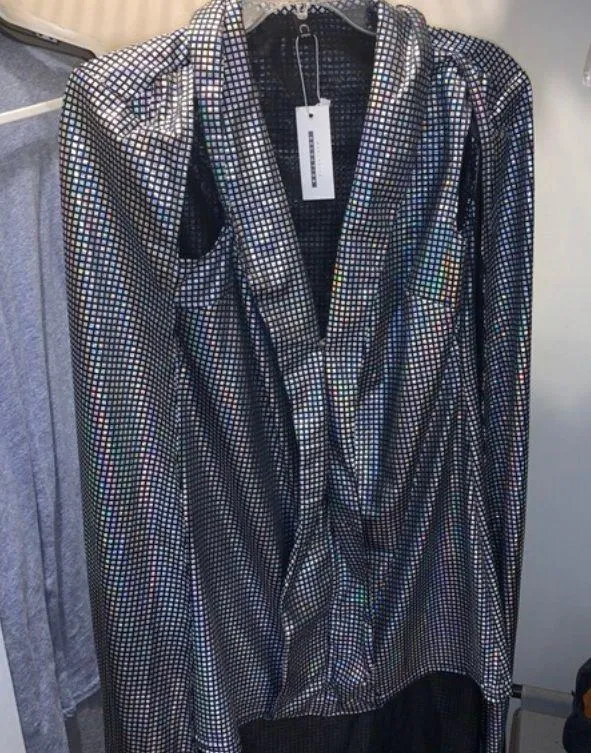 Cape Dress Silver Size L - Image 2