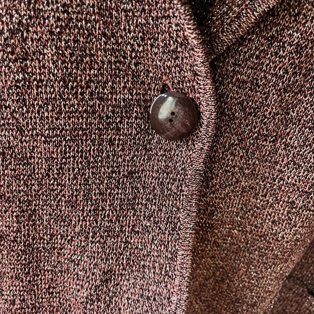 Jones New York Sz 3X Stretch One Button Front Cardigan Sweater Jacket Shimmery - Image 4