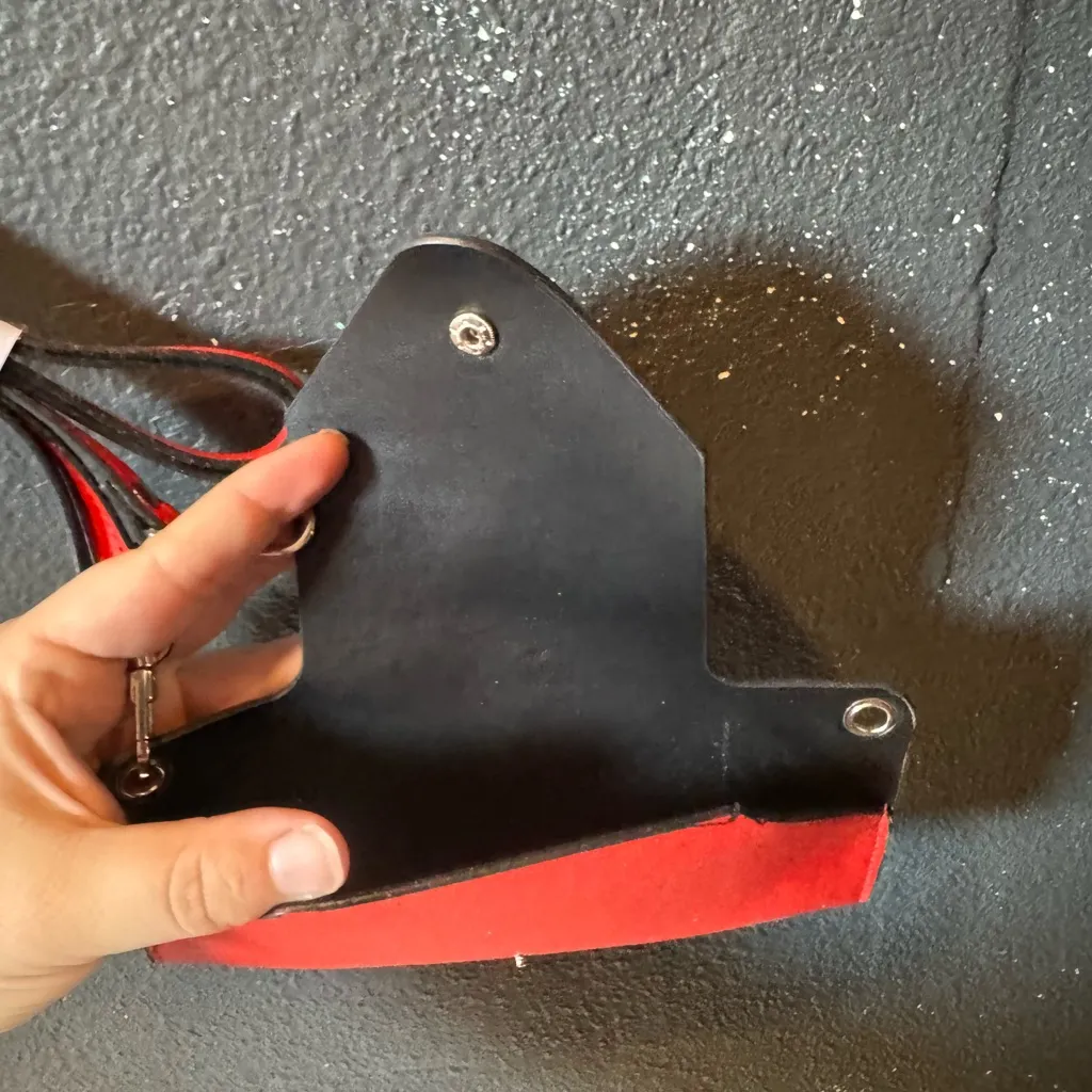 Ray Ban Red and Black Crossbody Wallet and Sunglasses Holder with Strap - Image 3