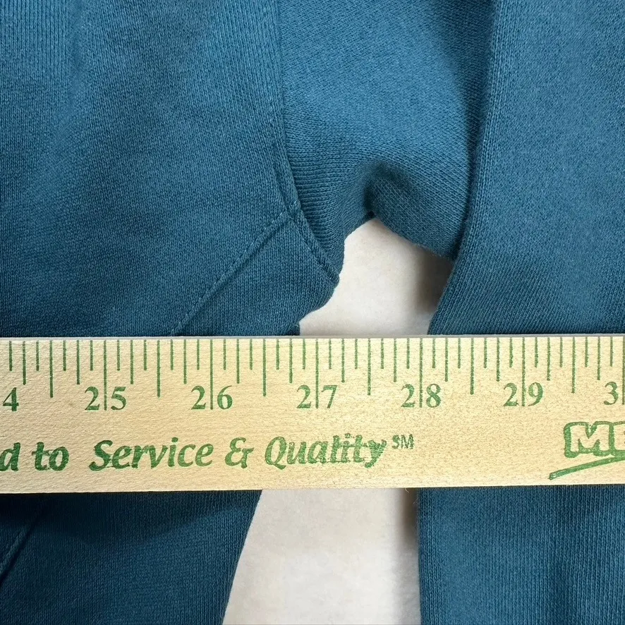 AEMI+CO Teal Blue Long Sleeve Cotton‎ Henley Hoodie Sweatshirt Women's Medium Size undefined - Image 12