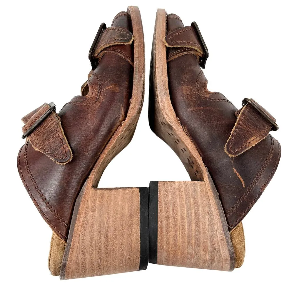 Freebird Caprice Sandals Brown 5 Leather 2.5" Block Heel - Image 3