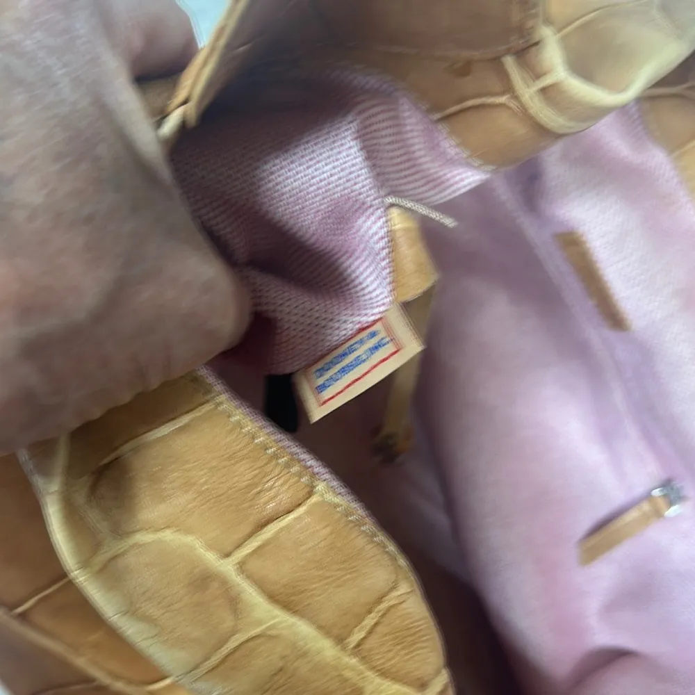 Dooney & Bourke Brown Hobo Bag with Crocodile Texture - Image 12