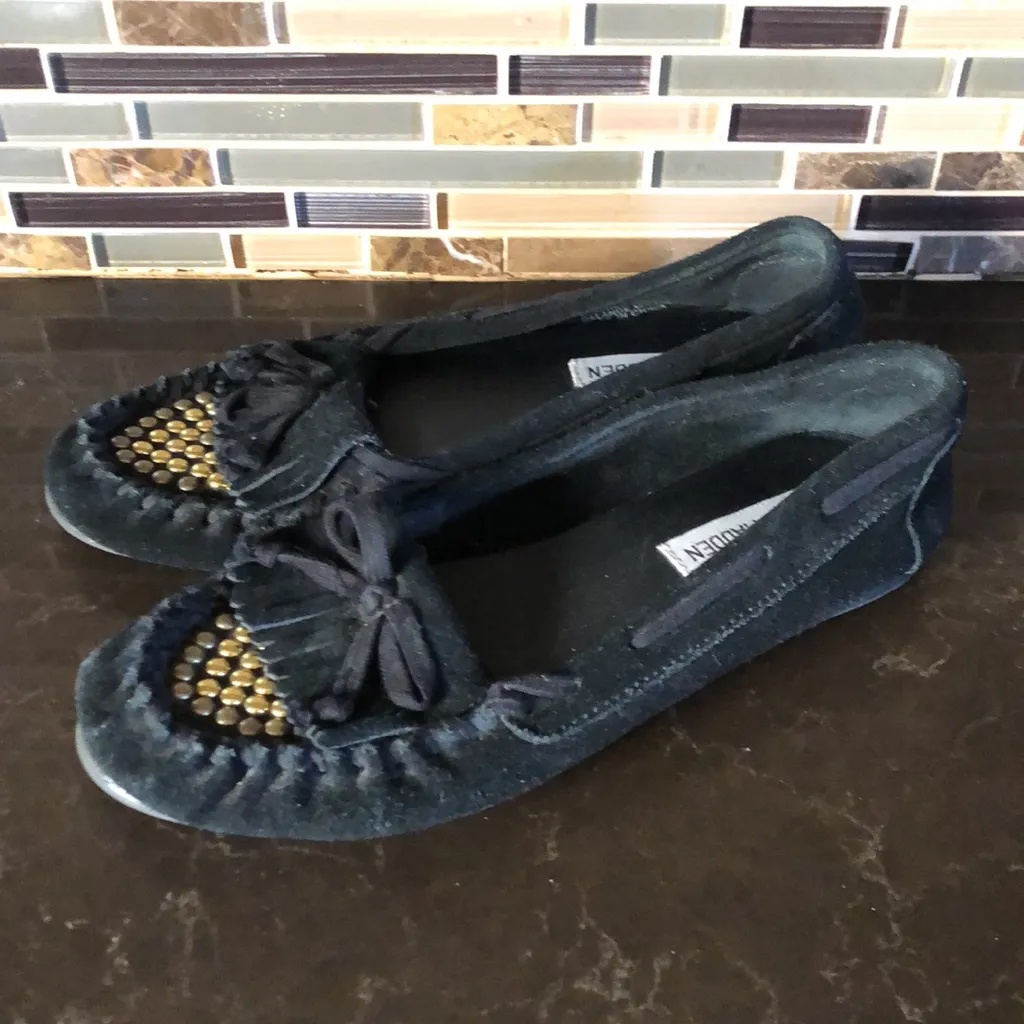 Steve Madden Tuppp suede‎ studded moccasins women’s 7.5 - Image 7