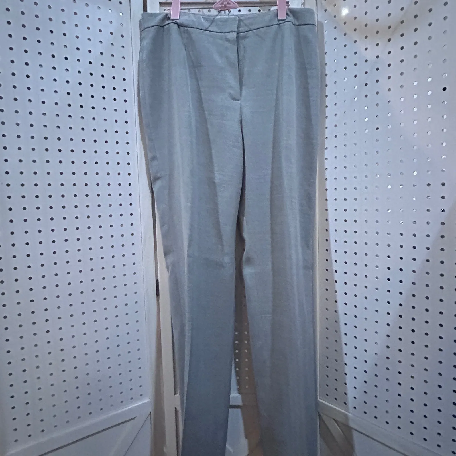 Le Suit Light Gray Herringbone Career Pants Size 12 - Image 2