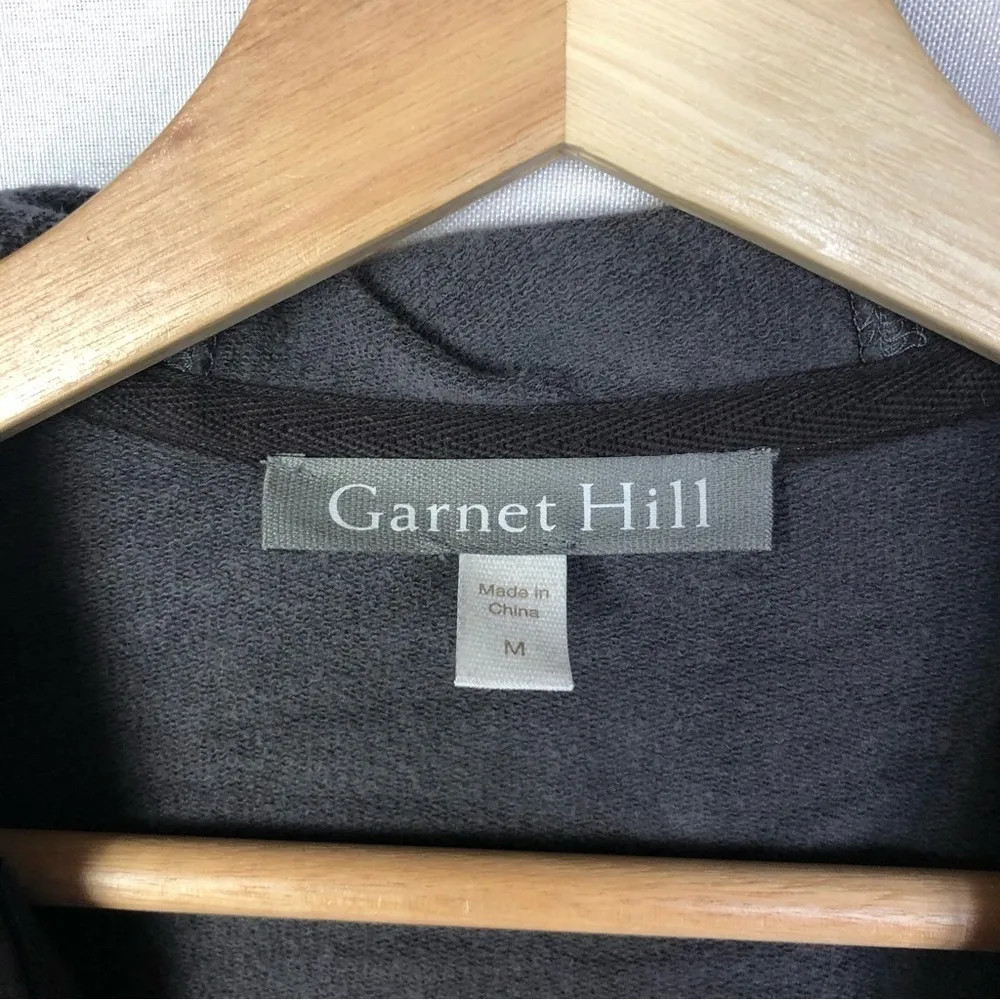 Garnet Hill Dark Gray Asymmetrical Hem Full Zip Hoodie M - Image 5