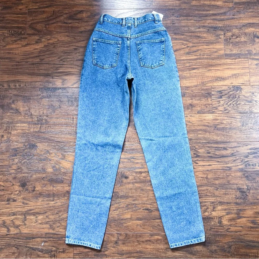 vintage • 90s deadstock mom jeans high rise slim tapered leg 100% cotton denim Size 25 - Image 7