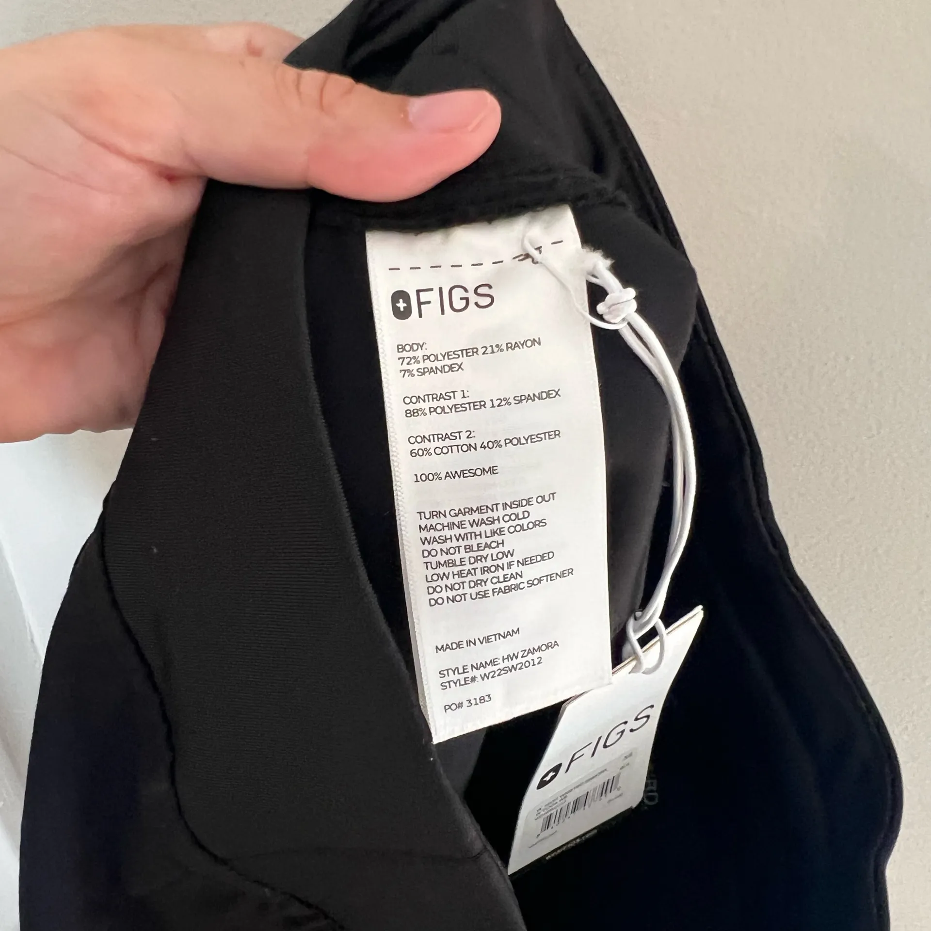 NWT FIGS- High Waisted Zamora Jogger Scrub Pants Black Medical Doctor Nurse - Image 6