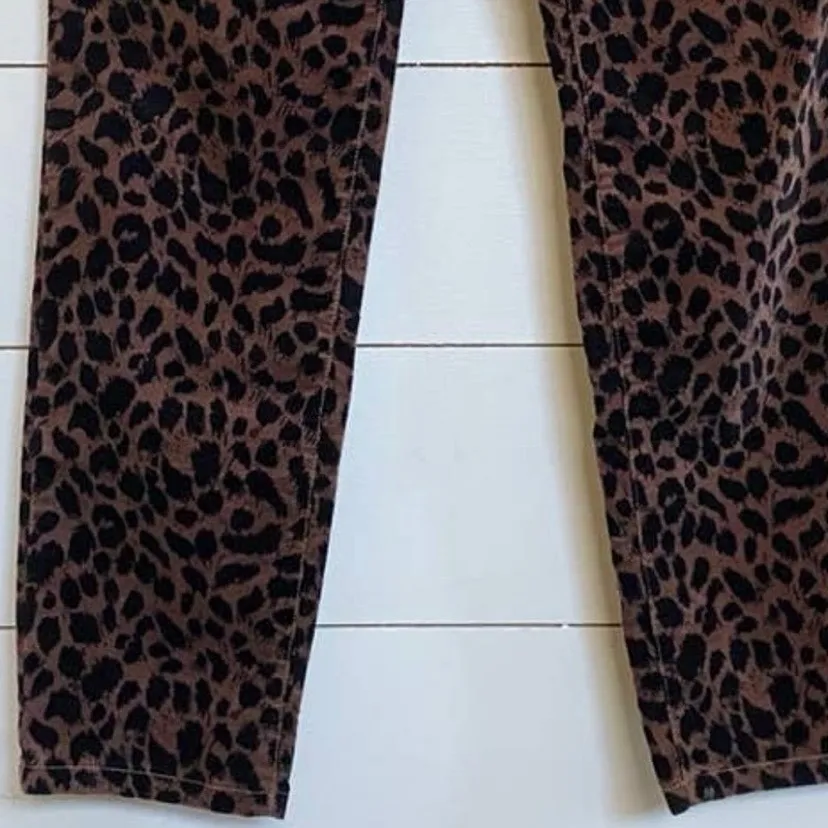 Ann Taylor LOFT Super Skinny Velvet Cheetah print pants 30/10P - Image 5