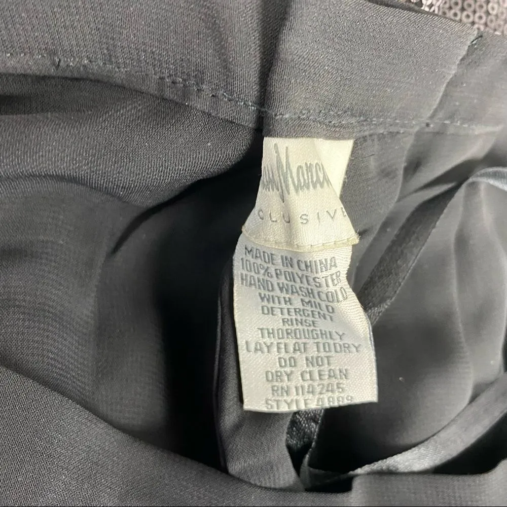 Neiman Marcus Black Sequins Full Length Evening Occassion Pants S 0 - Image 5