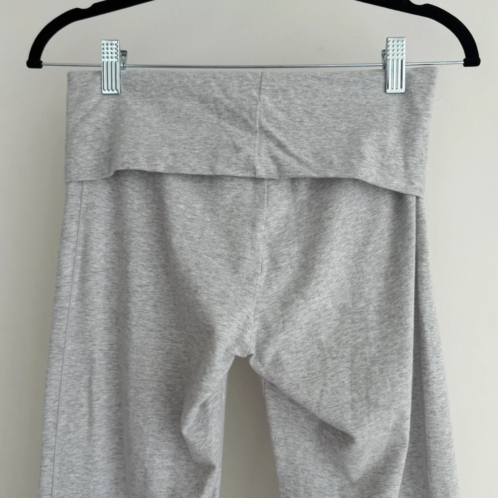 SKIMS Fold Over Pants Womens Small Gray Heather Jersey Flare Wide Leg Lounge - Image 4