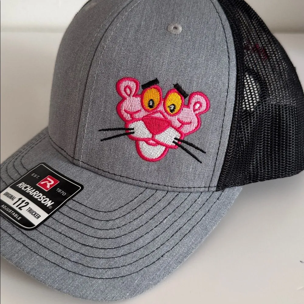 Richardson Women's Gray and pink Panther Trucker Hat NWOT - Image 2