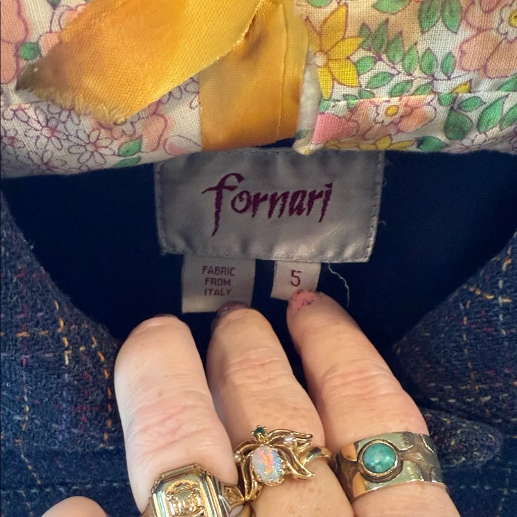 Vintage fornari Elegant Plaid Trench Coat size 5 small/medium Italian made Blue - Image 2