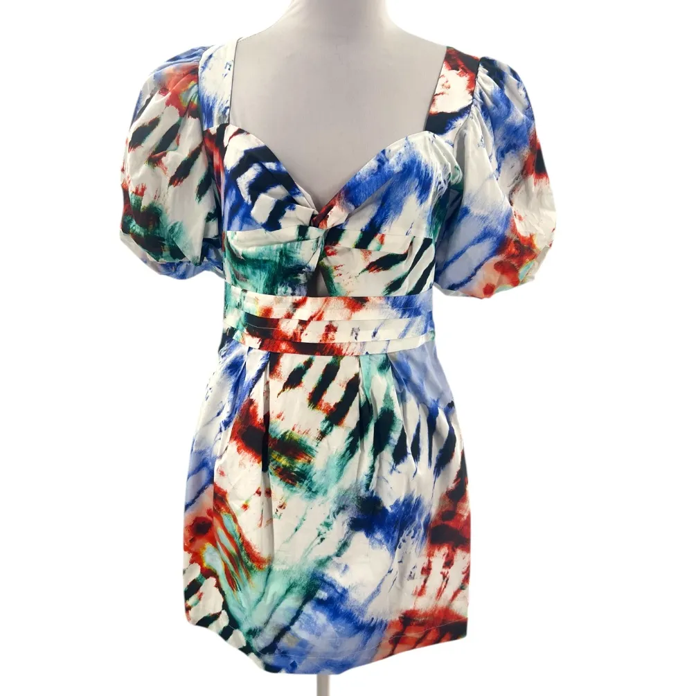 HUNTER BELL tilly dress in electric tie-dye sz 4 - Image 5