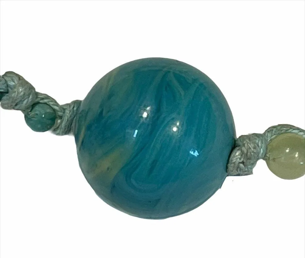 Vintage macrame swirly beaded necklace - Image 3