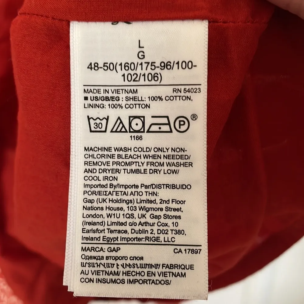 Gap Rustic Orange Print Tiered Midi Dress Large - Image 6