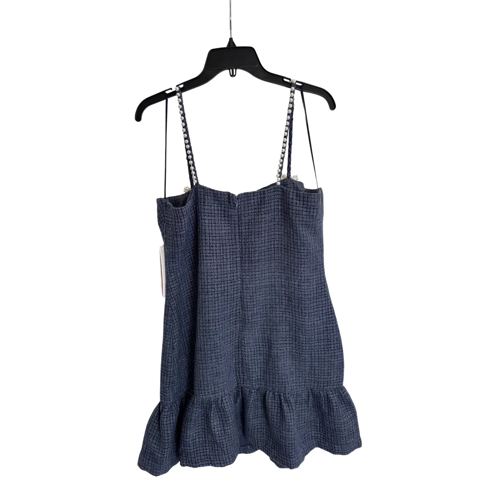 AQUA Tweed Mini‎ Dress Pearl Straps Ruffle Hem Party Cocktail XXL - Image 5