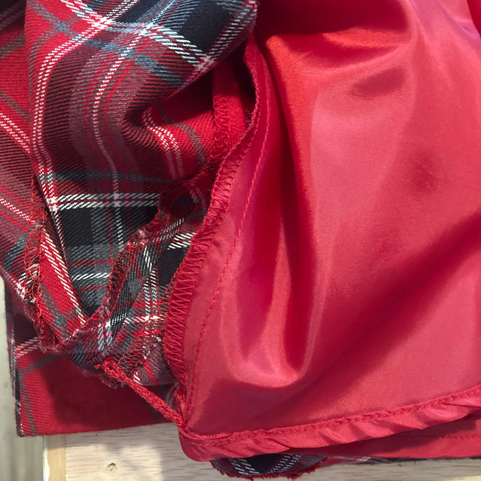 Covington Red Black White Tartan Plaid Stretch A-Line Holiday Christmas Skirt - Image 7