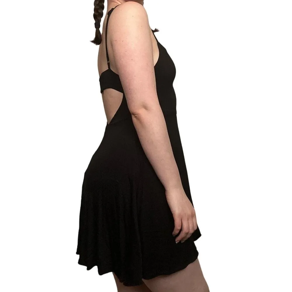 Kimchi Blue Urban Outfitters Black Square Neckline Medium Mini Dress Back Cutout - Image 2