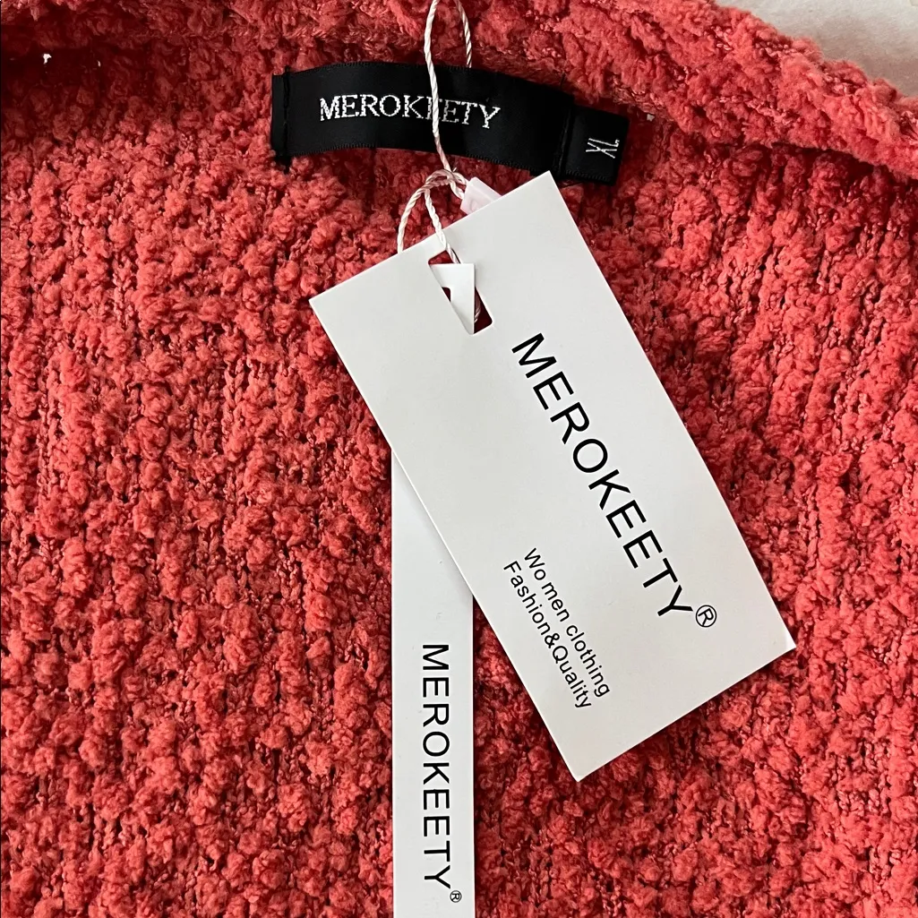 MEROKEETY Long Sleeve Soft Chunky Knit Sweater Open Front Cardigan - Image 4
