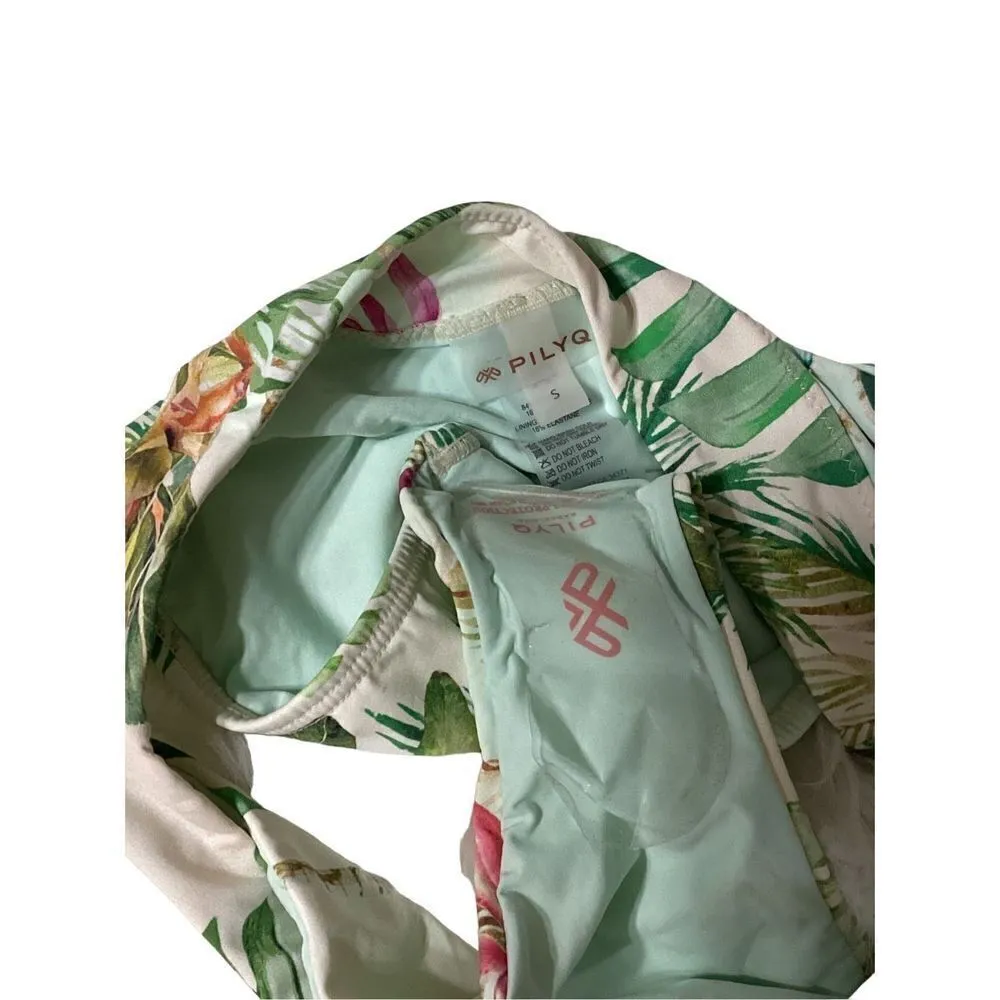 New Pilyq tropical high waisted bikini bottom. Small. - Image 6