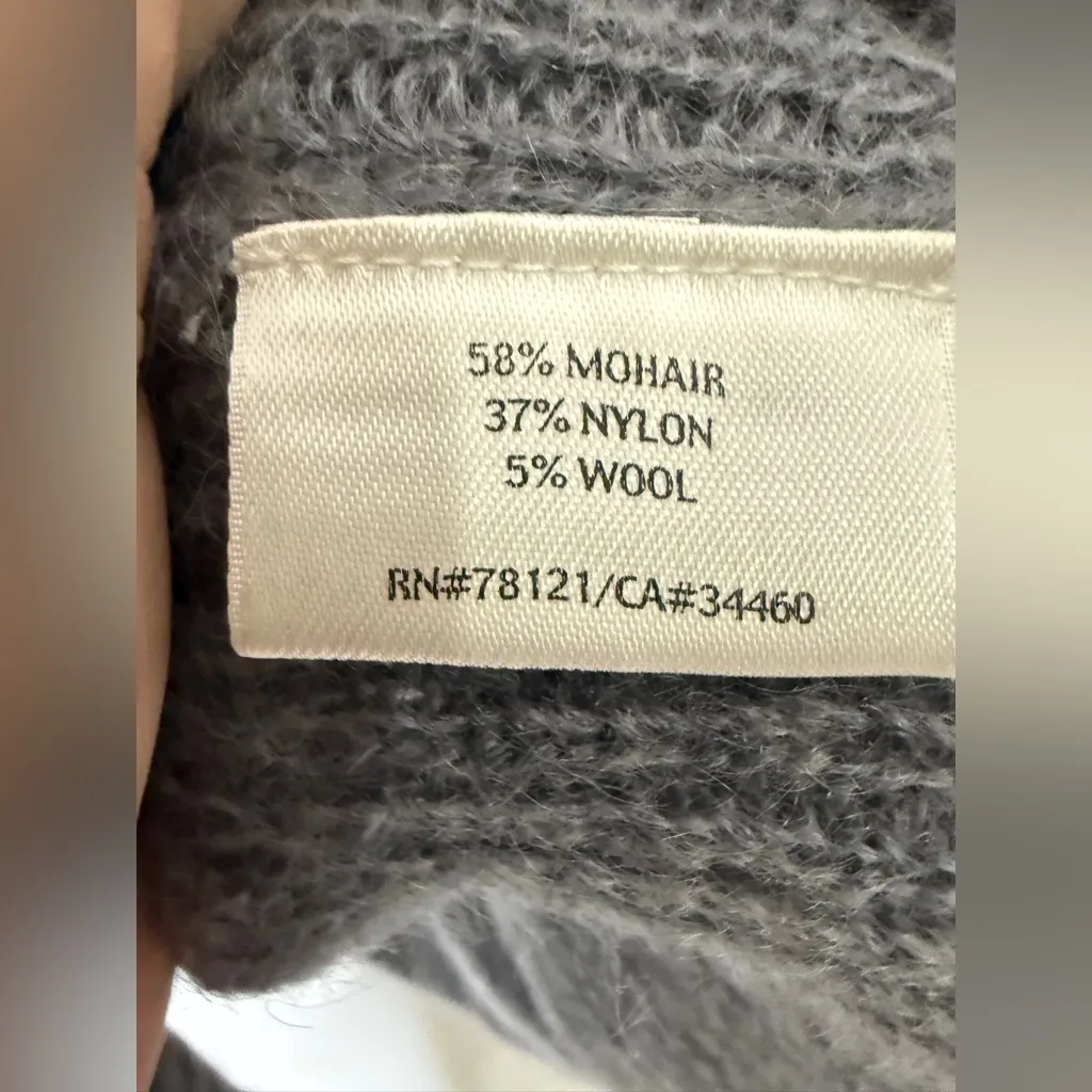 Eileen Fisher Snap Front Cardigan Square Neck Pockets Knit Mohair Small‎ - Image 4