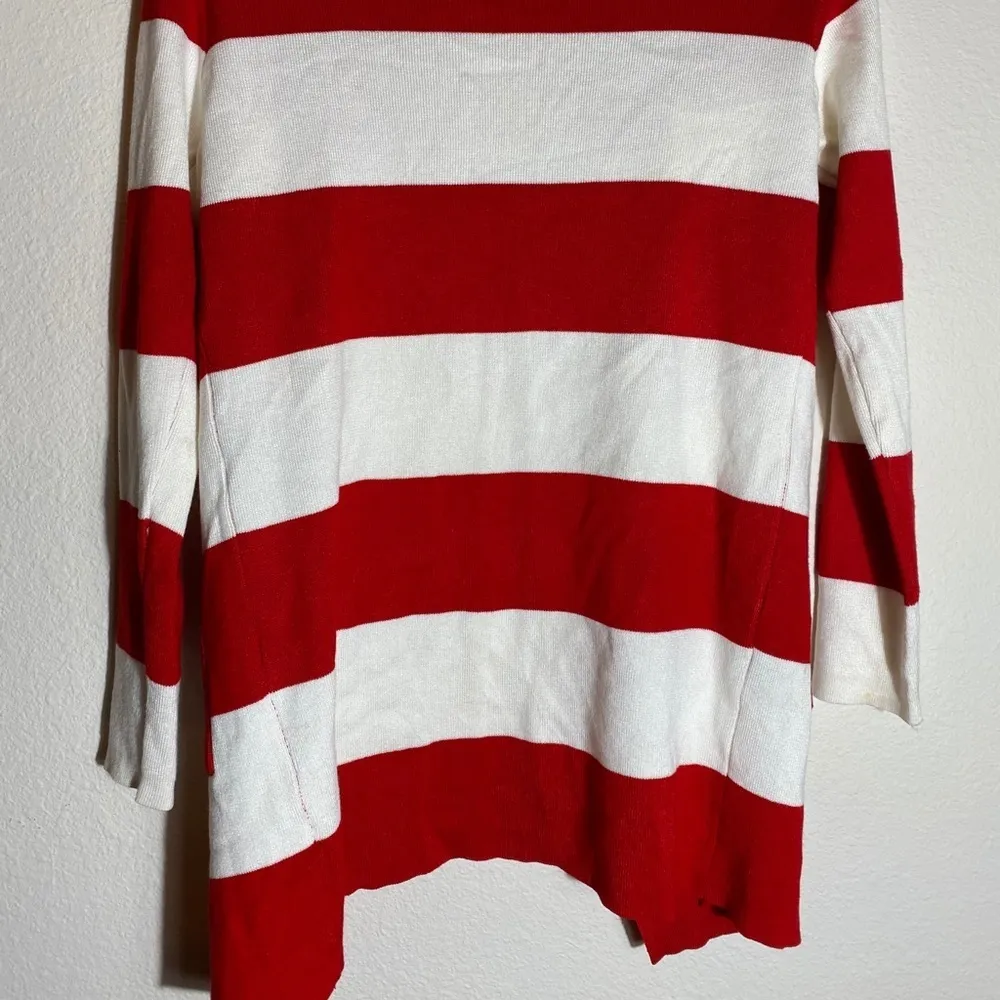 Piko Cotton Striped Cardigan Sweater‎ Red Size M - Image 4