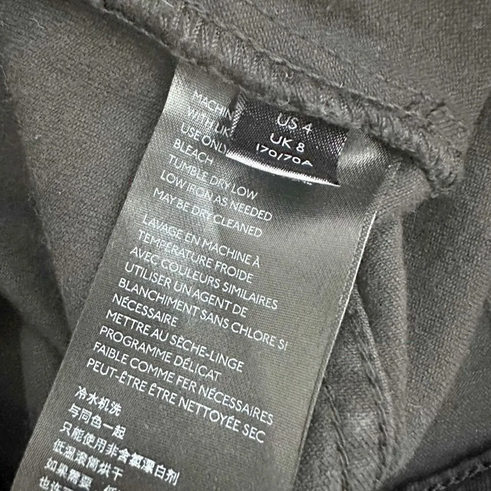 WE THE FREE PEOPLE | Black Denim Stretch Mini Skirt Snap Front Wrap | Size 4 - Image 4