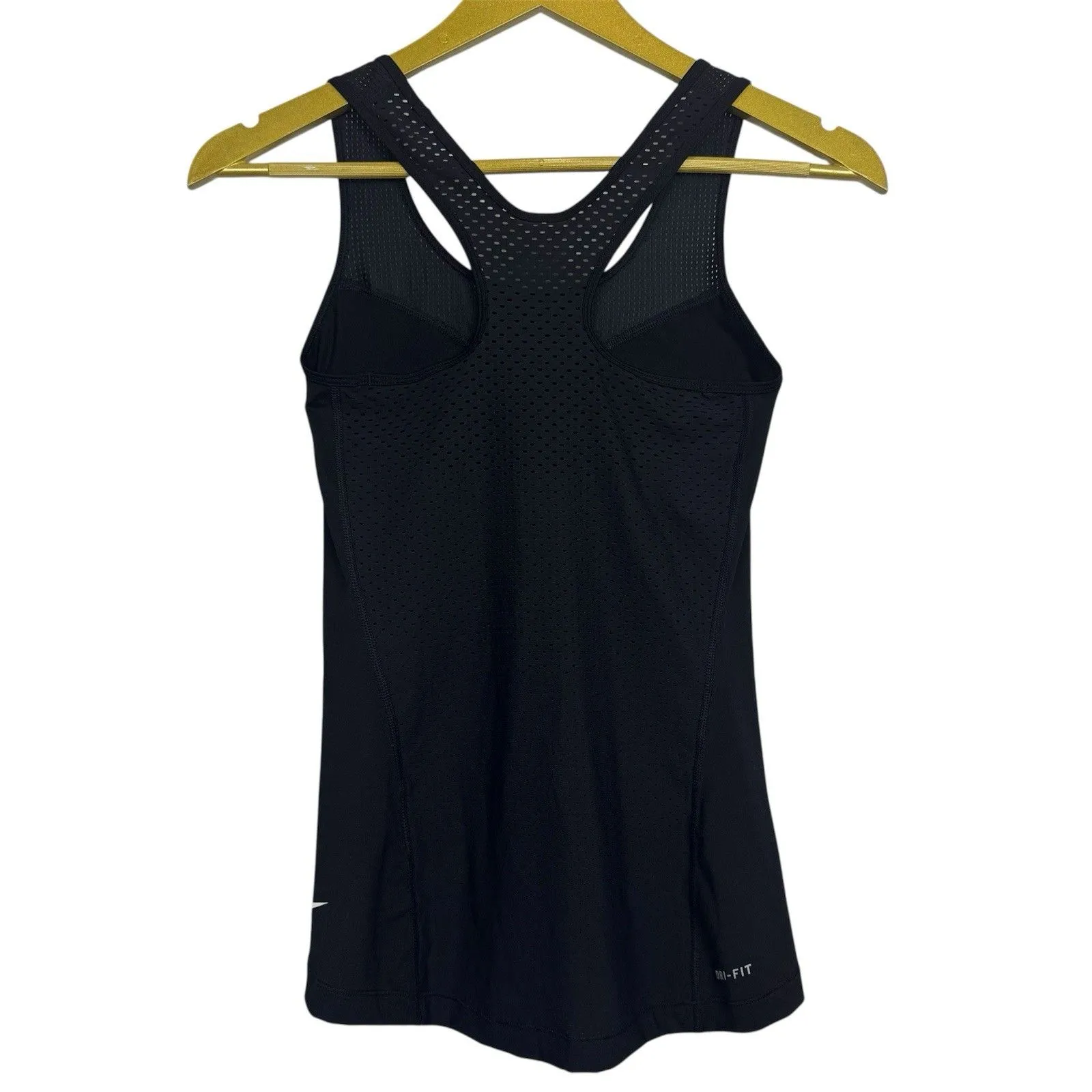 Nike  Pro Hypercool Tank Top Size XS Black Mesh Base Layer Competition Racerback - Image 3