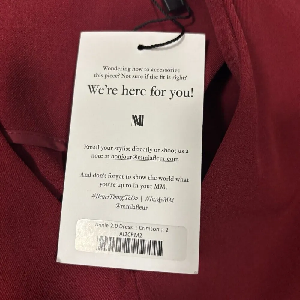 MM Lafleur New York Women Annie 2.0 Dress Sleeveless Crimson Red Size 2 - Image 7