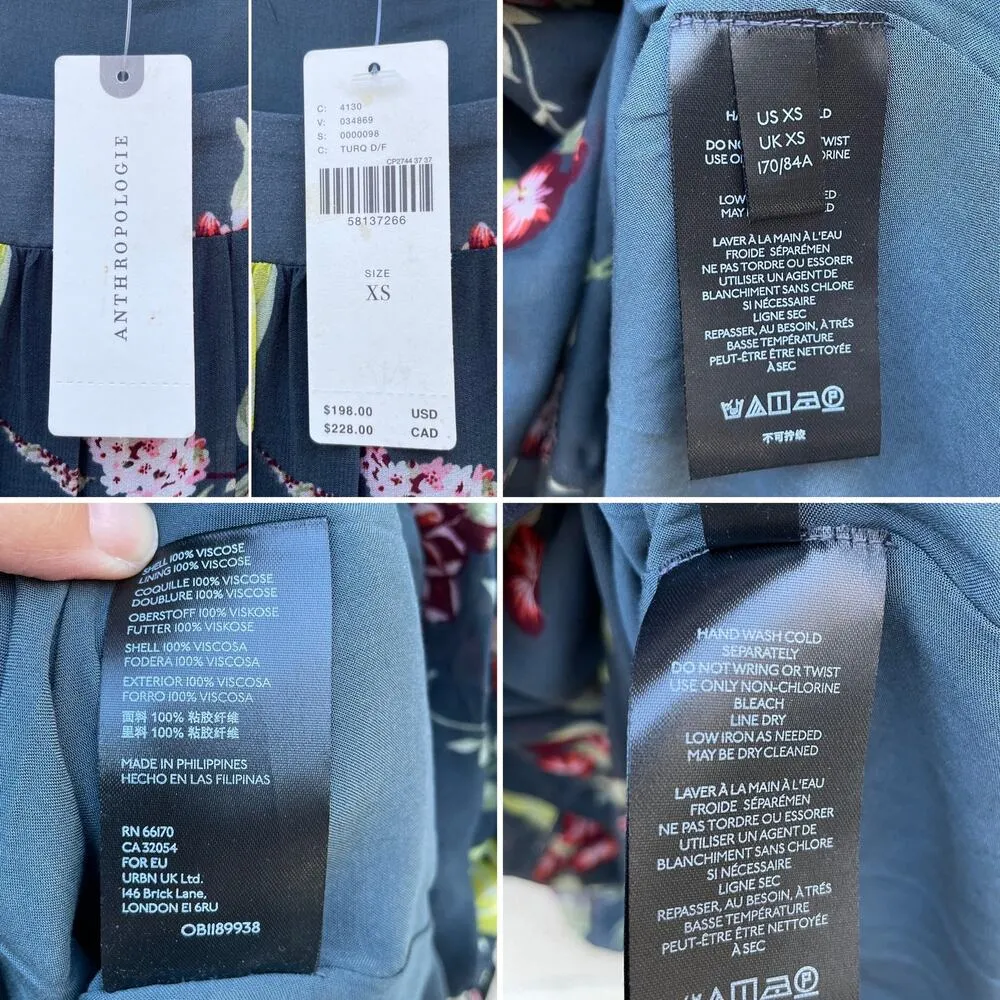 NEW Anthropologie Evelin Maxi Dress XS Floral - Image 7